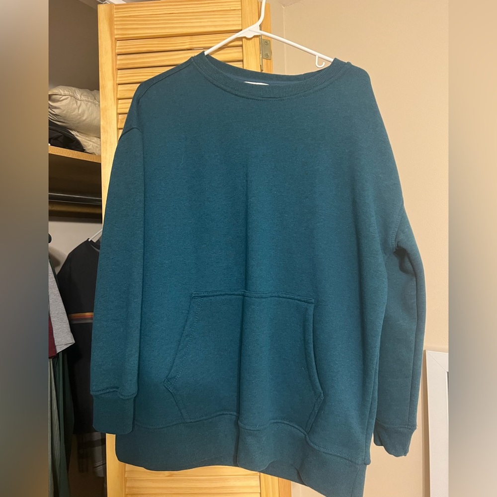 Danskin L Blue Pullover Long Sleeve Sweatshirt